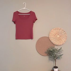Square Neck Short-Sleeve Shirt